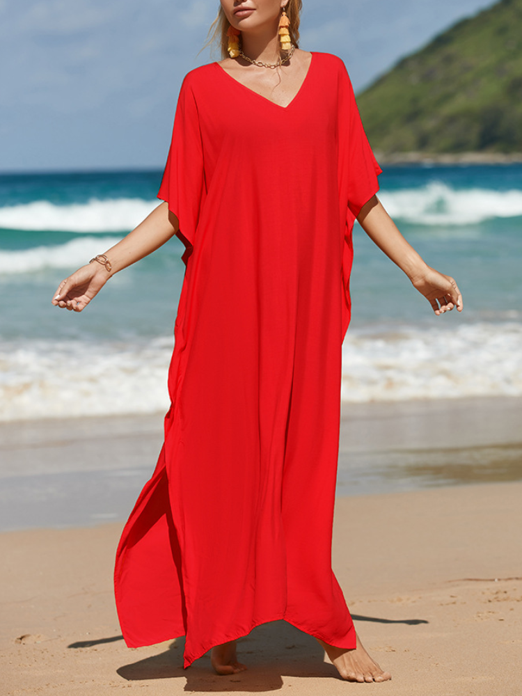 Solid Kaftan Loose Large Bohemian Maxigown