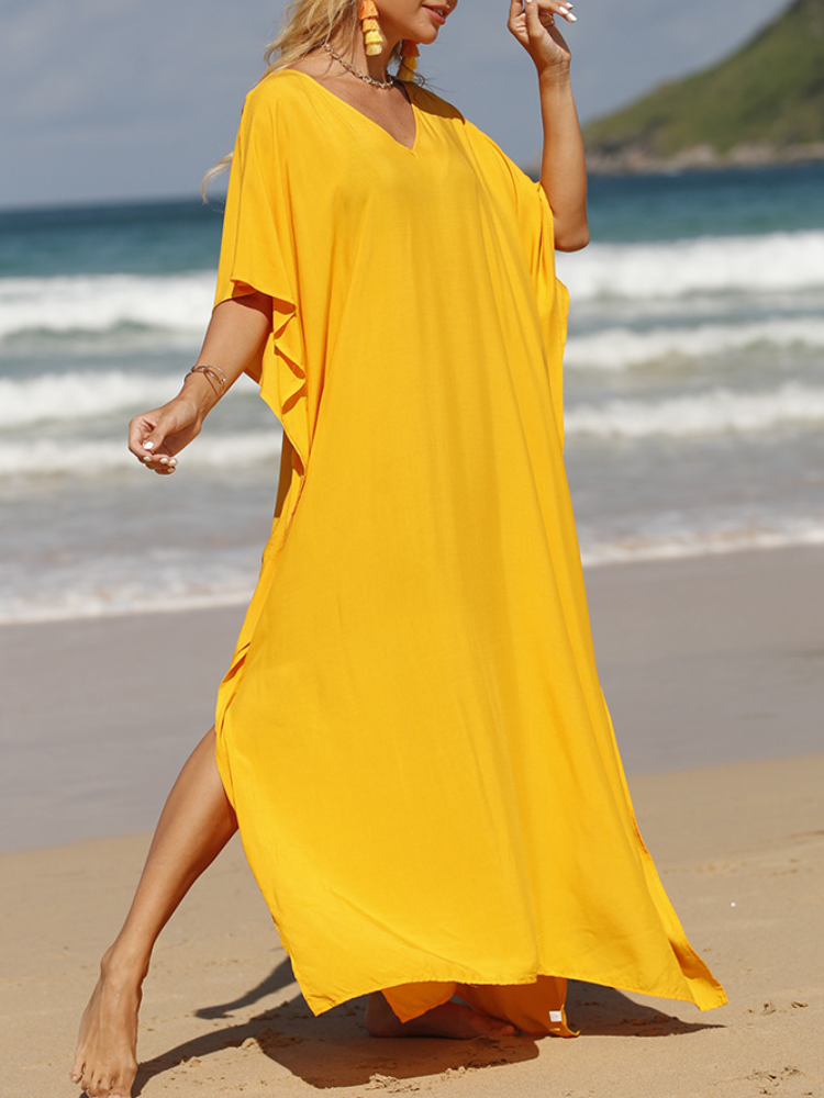 Solid Kaftan Loose Large Bohemian Maxigown