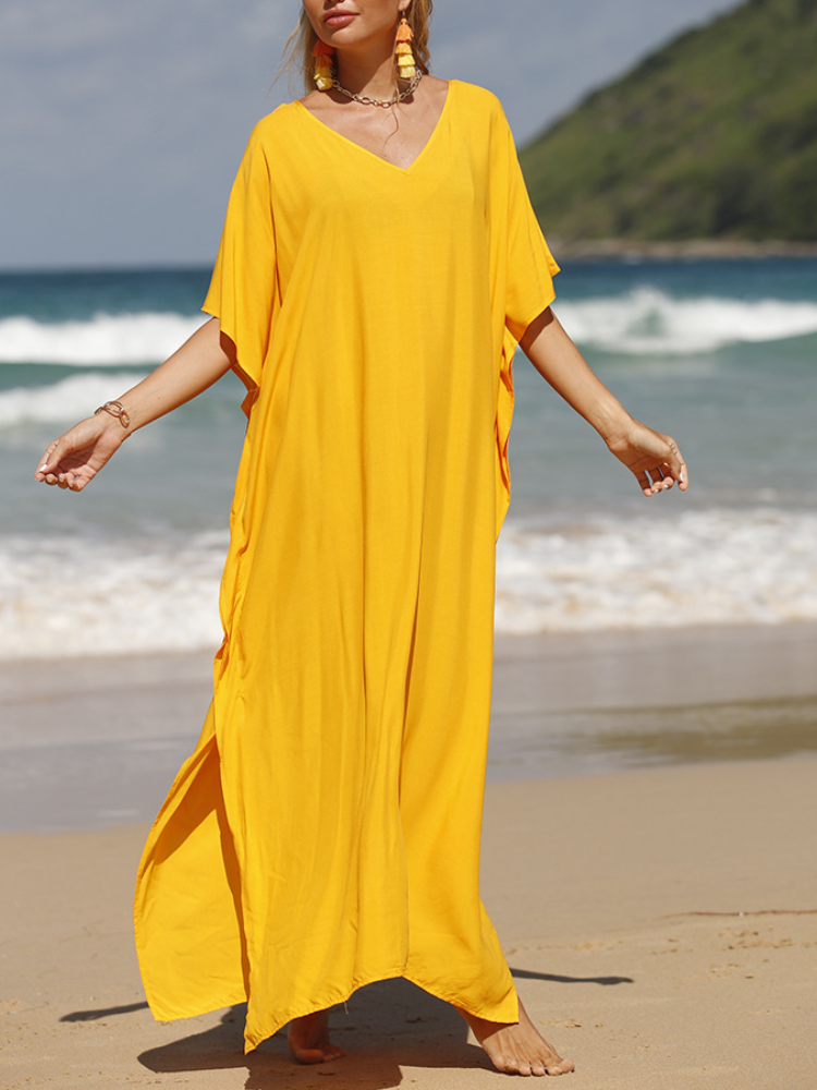 Solid Kaftan Loose Large Bohemian Maxigown
