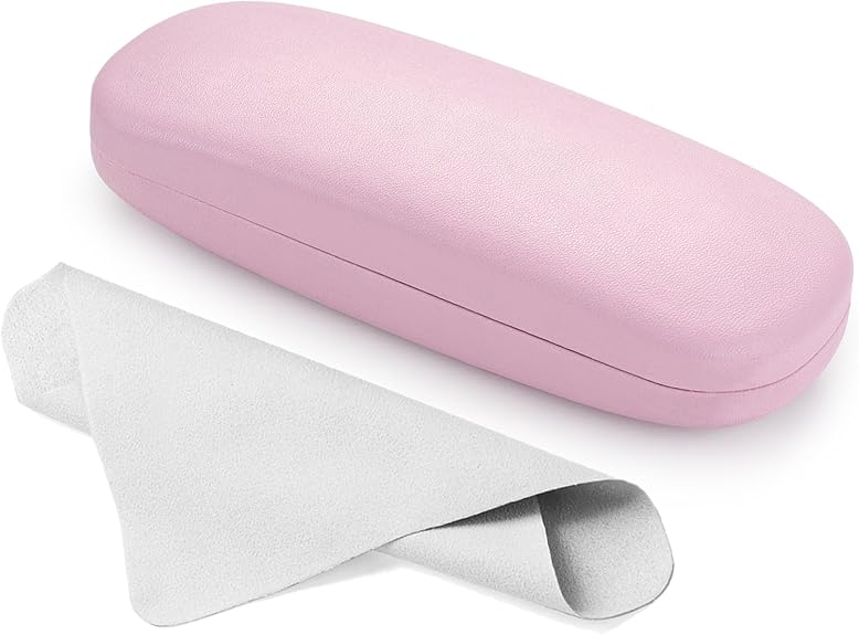 Hard Shell Glasses Case – Pink Eyewear Protective Box with Soft Lining, Pressure-Resistant Sunglasses Storage Holder for Women