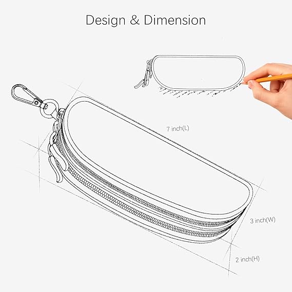 Double Zipper Floral Glasses Case – Portable Sunglasses Storage Pouch with Dual Compartments (7x3x2 inches)
