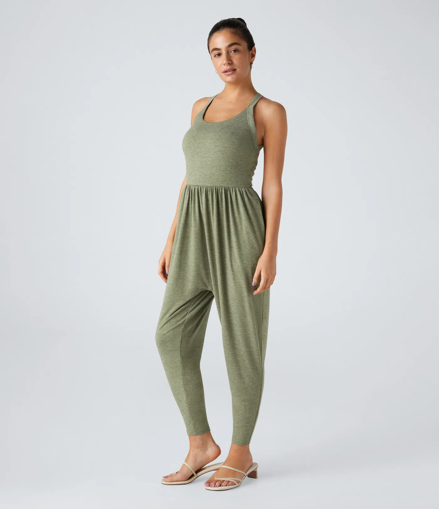 💝Last day promotion-⏰Backless Twisted U Neck Side Pocket Harem Casual Jumpsuit-Easy Peezy Edition