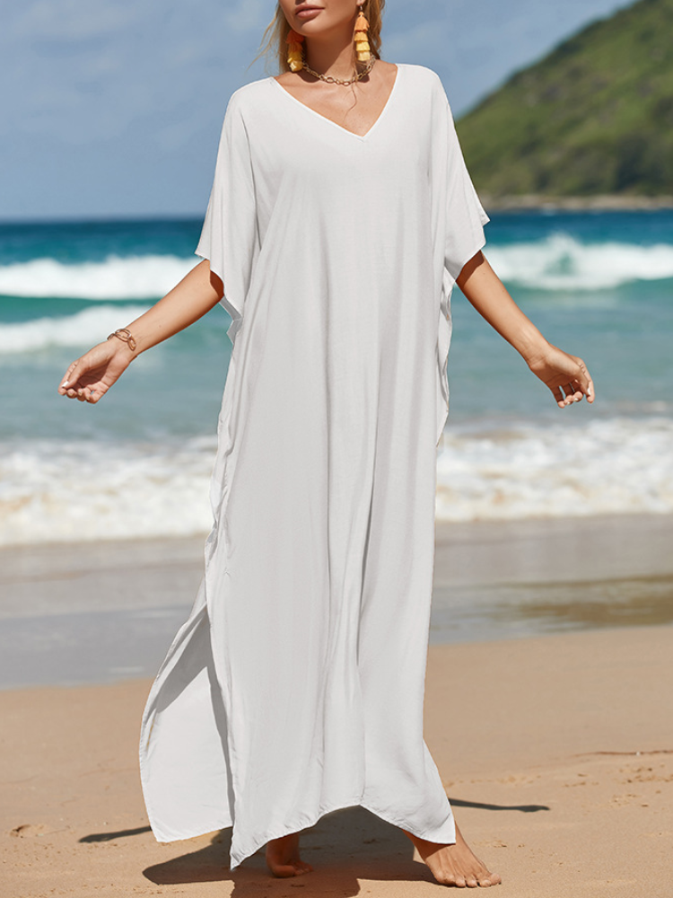 Solid Kaftan Loose Large Bohemian Maxigown
