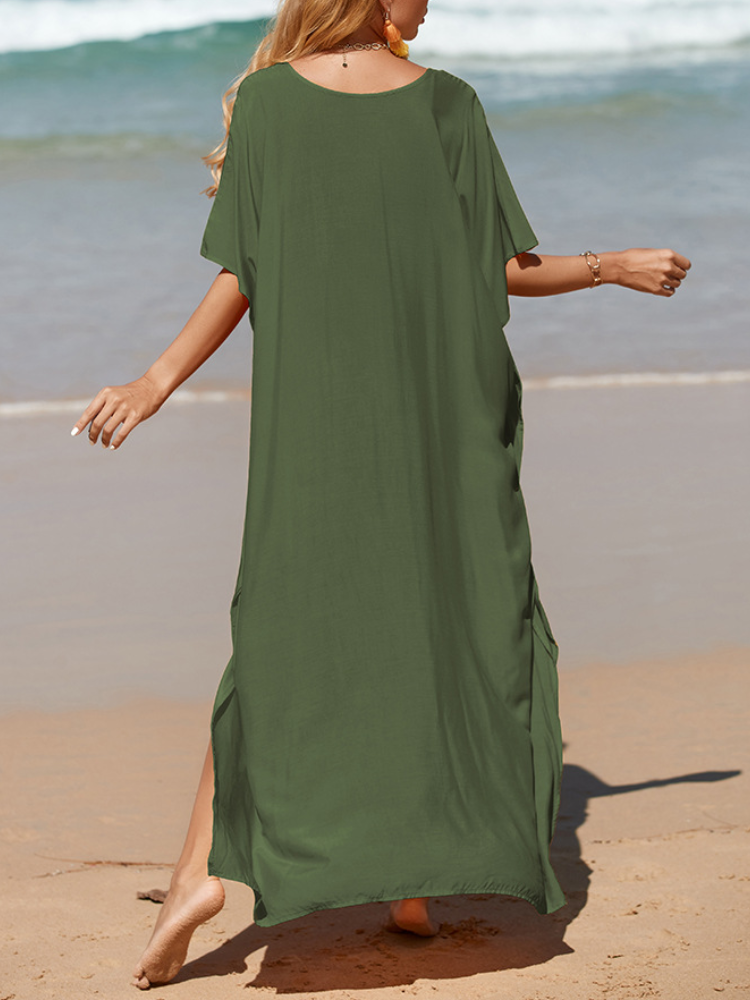Solid Kaftan Loose Large Bohemian Maxigown