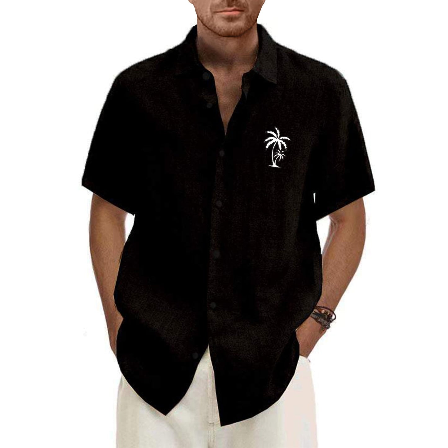 Classic Beach Men Polo Shirt Collar Short Sleeved Work Shirts for Men