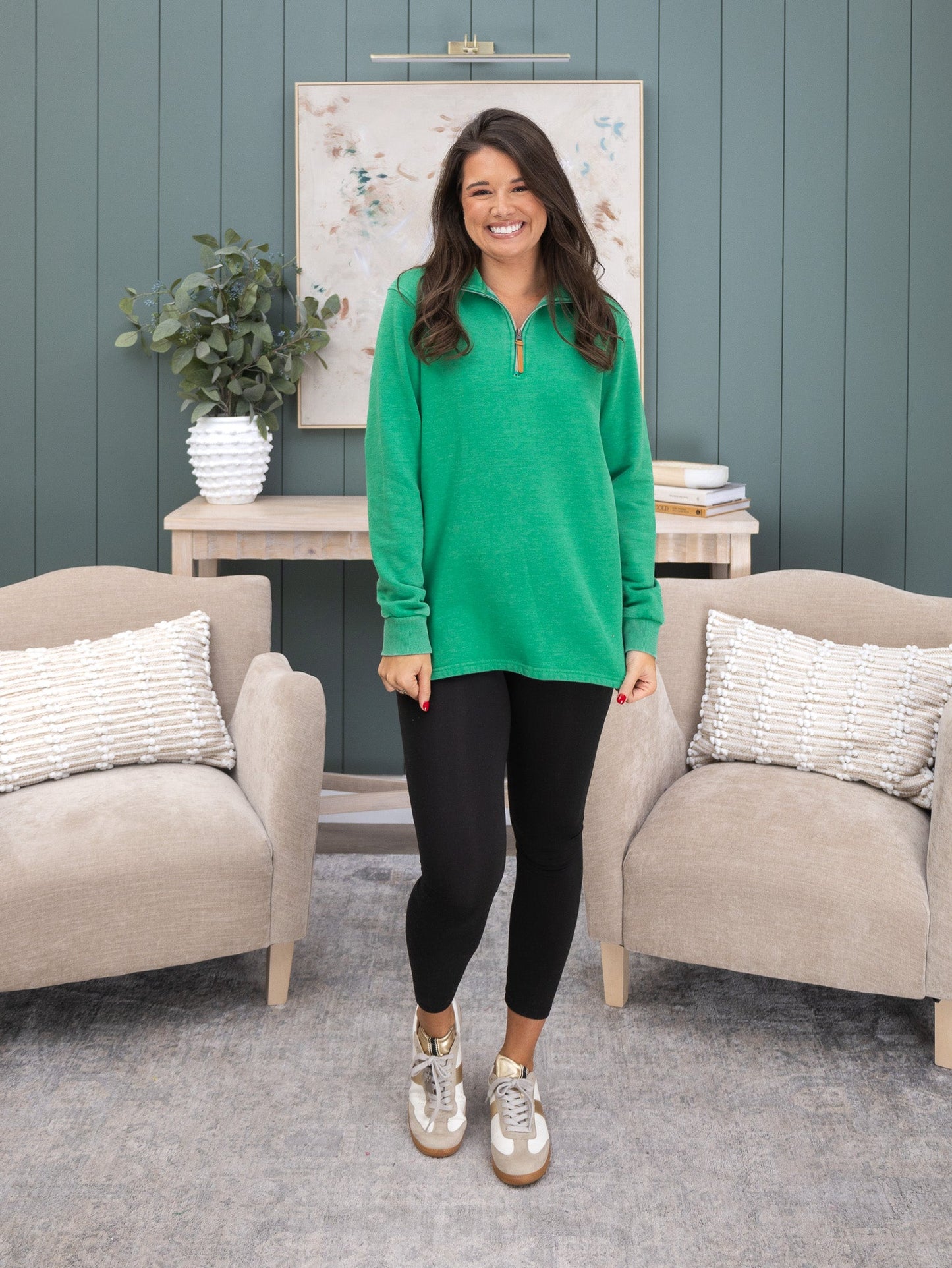 1/4 Zip "Lived - In" Garment Washed Pullover by DD Design | S-5XL