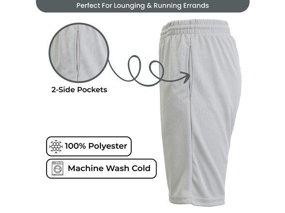 Men's 5-Pack Moisture-Wicking PerformanceActive Mesh Shorts Menswear
