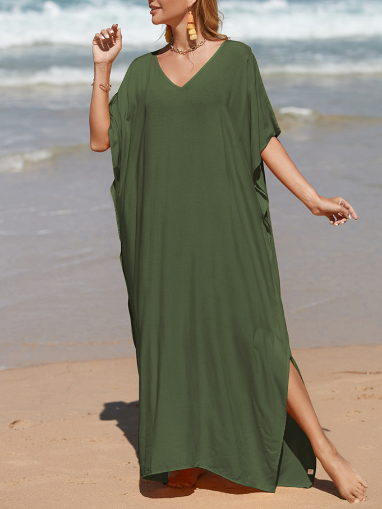 Solid Kaftan Loose Large Bohemian Maxigown