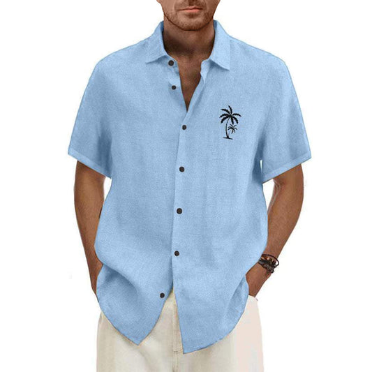 Classic Beach Men Polo Shirt Collar Short Sleeved Work Shirts for Men