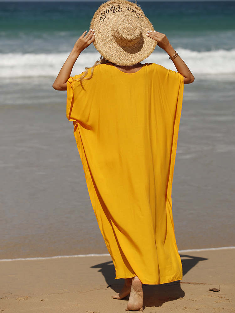 Solid Kaftan Loose Large Bohemian Maxigown