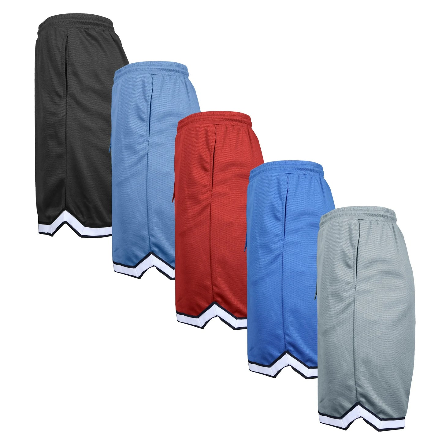 Men's 5-Pack Moisture-Wicking PerformanceActive Mesh Shorts Menswear