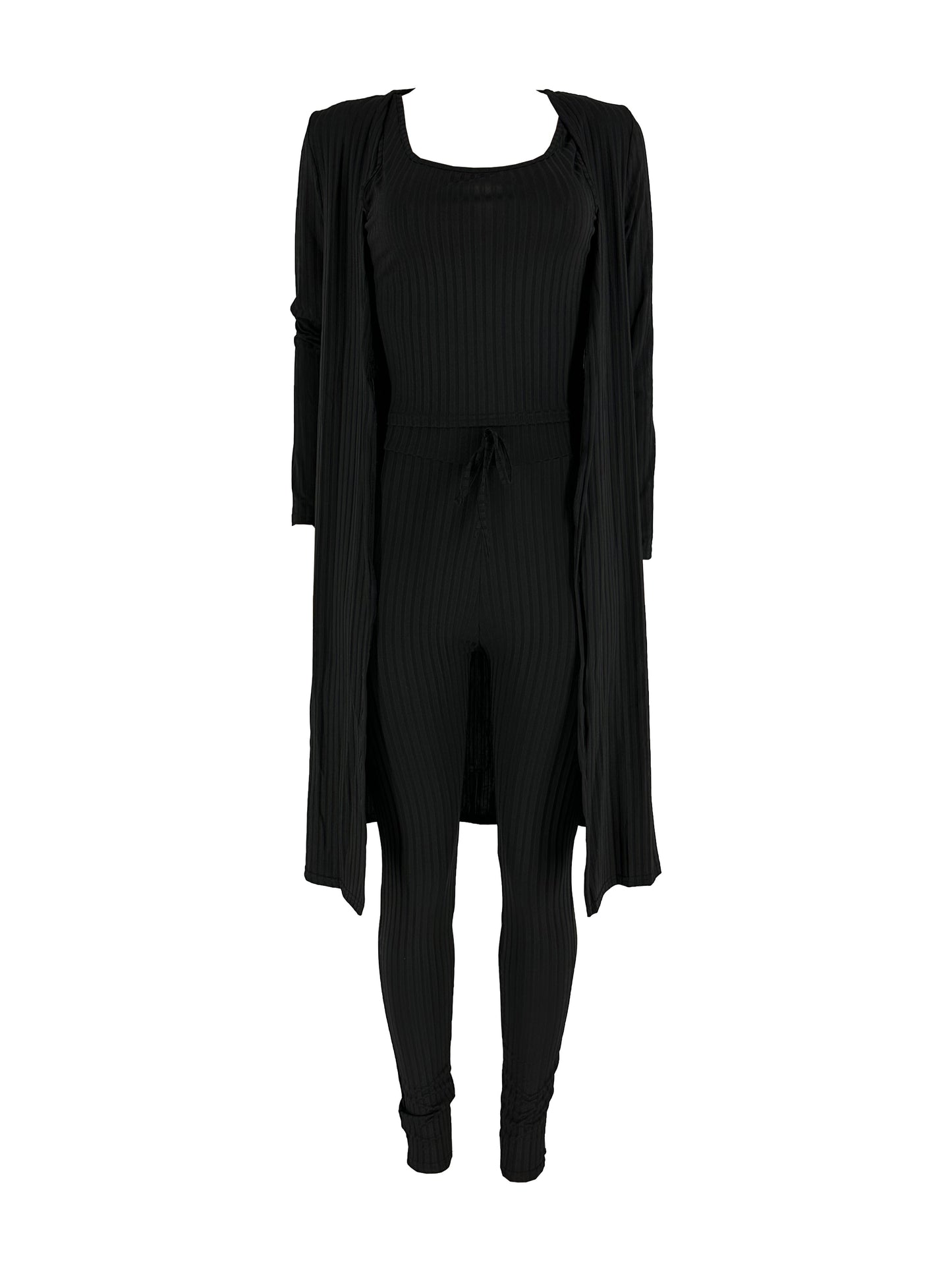 Women 3 Piece Wide Leg Pants Set Casual Long Sleeve Jacket Cardigan With Solid Tank Pants Set Dinner Suit Women