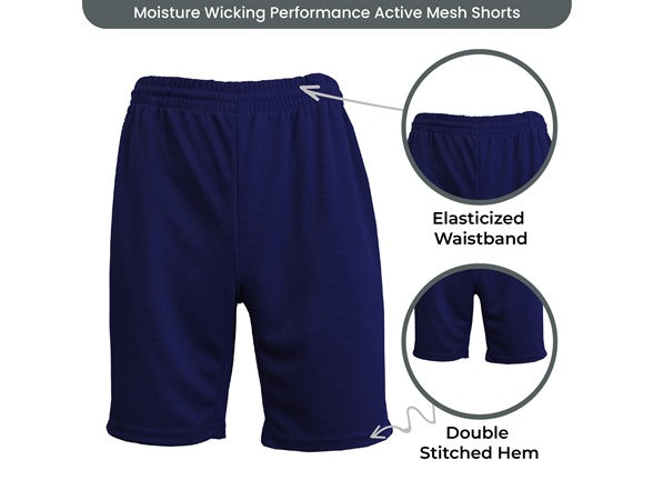 Men's 5-Pack Moisture-Wicking PerformanceActive Mesh Shorts Menswear