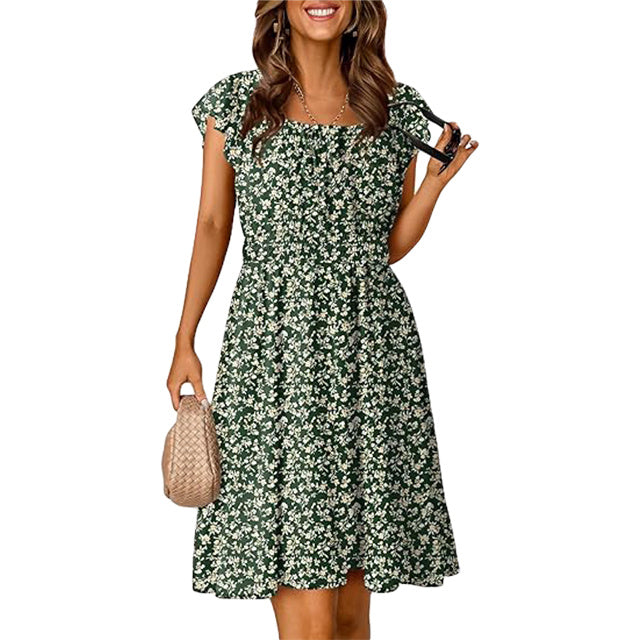 🔥2025 CRAZY DEAL🔥Summer Dresses for Women 2025 Boho Ruffle Sleeve Smocked Mini Dress