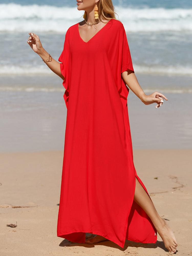 Solid Kaftan Loose Large Bohemian Maxigown