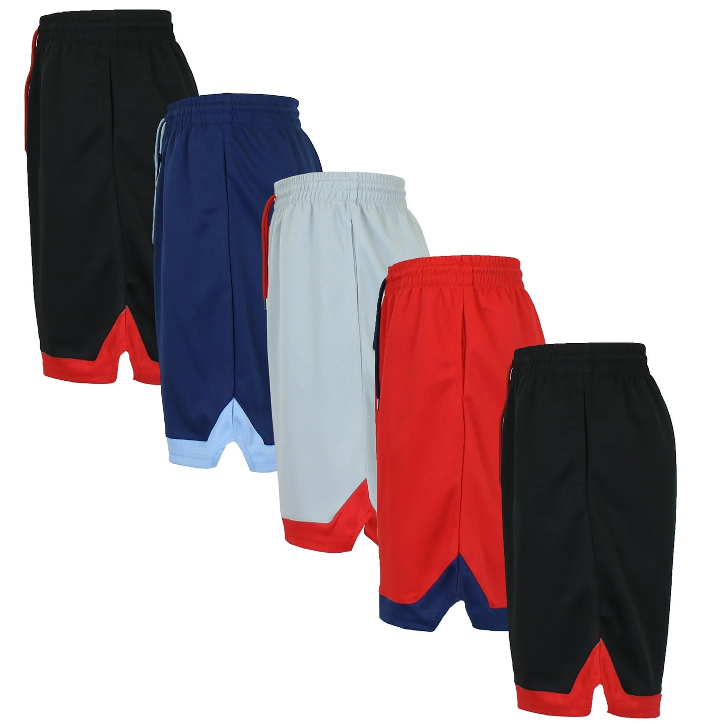 Men's 5-Pack Moisture-Wicking PerformanceActive Mesh Shorts Menswear