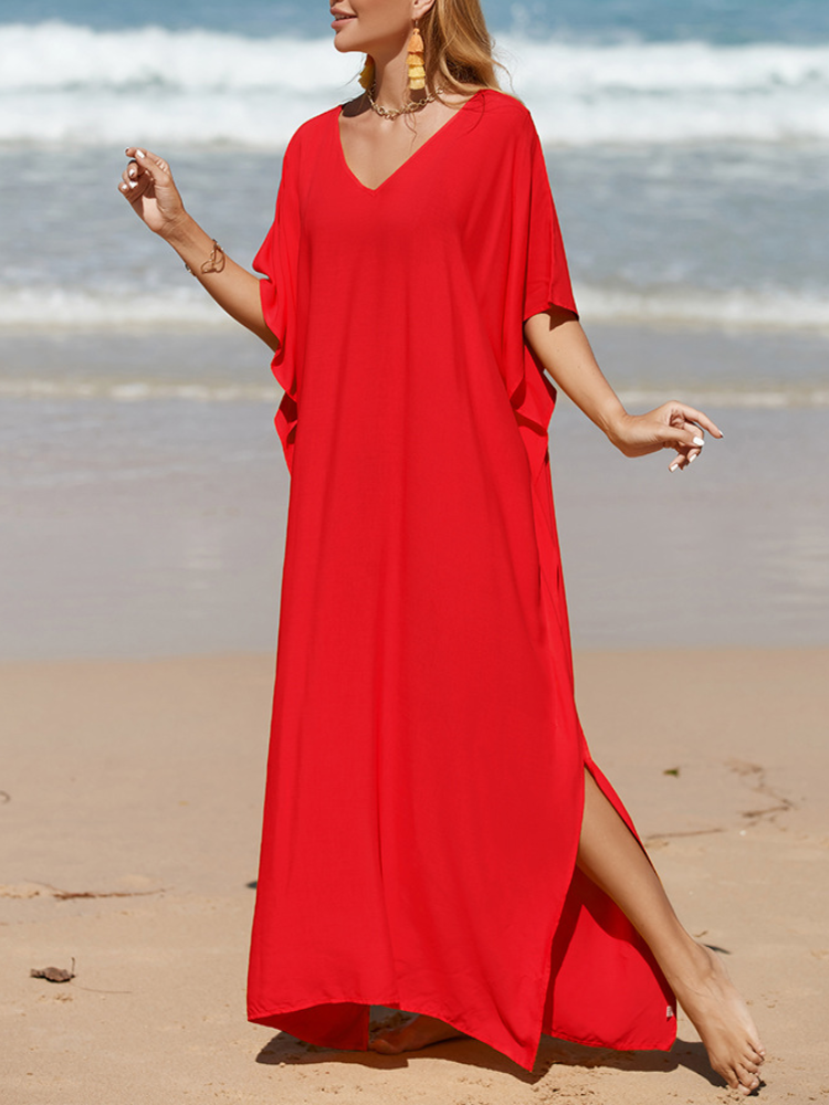 Solid Kaftan Loose Large Bohemian Maxigown