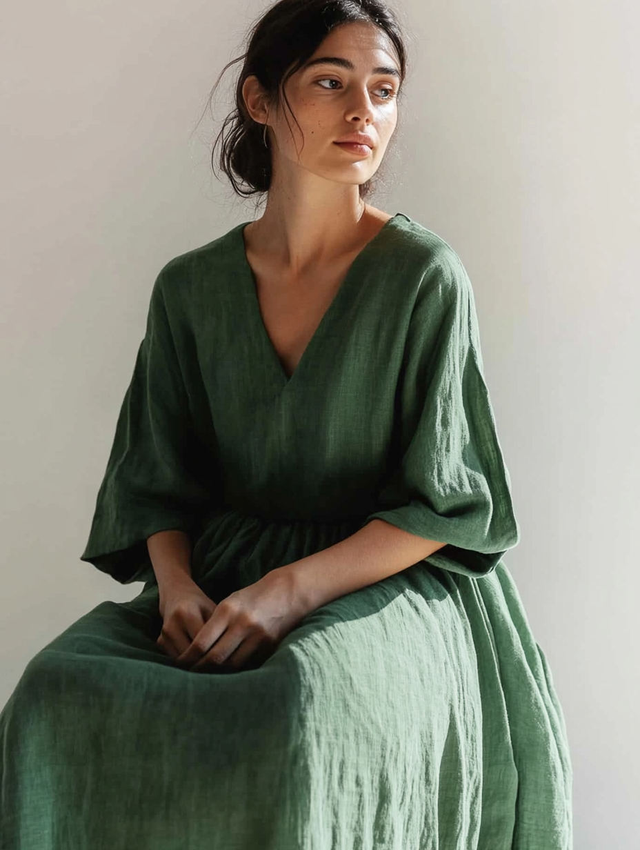 Women's Linen Kaftan Dress