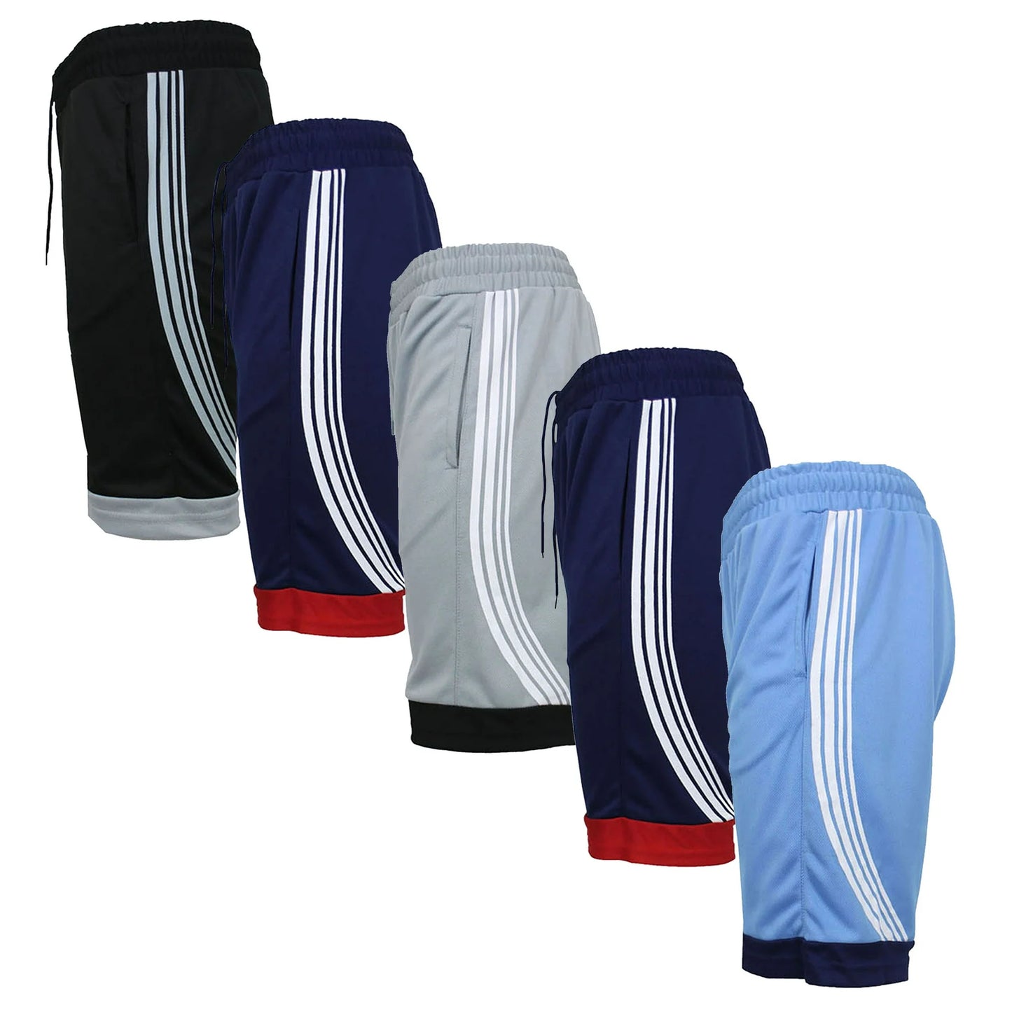 Men's 5-Pack Moisture-Wicking PerformanceActive Mesh Shorts Menswear