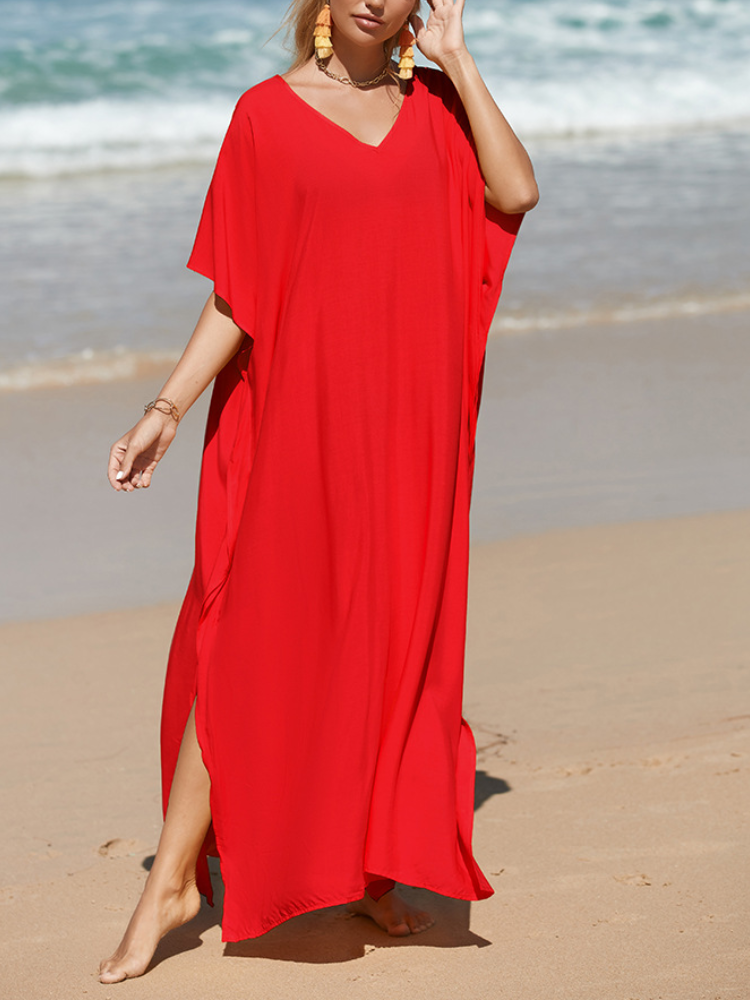Solid Kaftan Loose Large Bohemian Maxigown