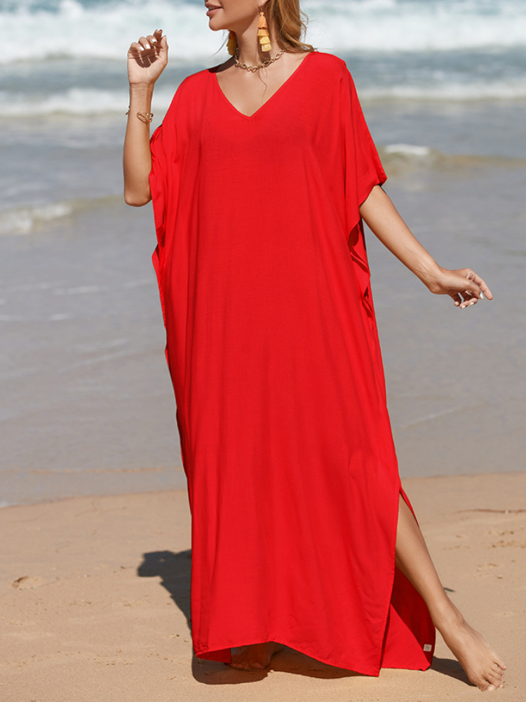 Solid Kaftan Loose Large Bohemian Maxigown