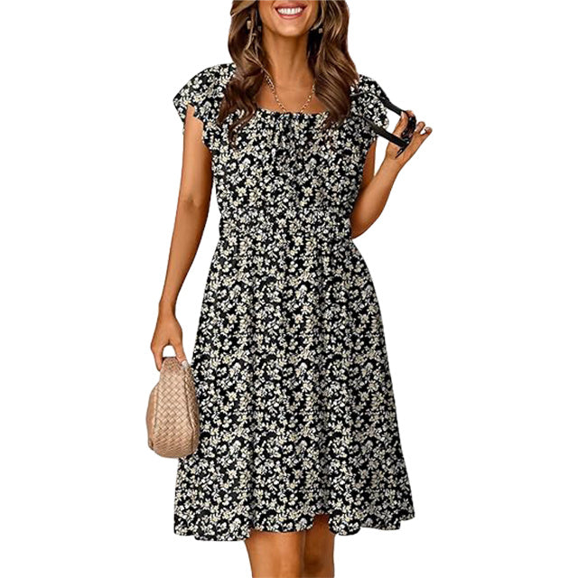🔥2025 CRAZY DEAL🔥Summer Dresses for Women 2025 Boho Ruffle Sleeve Smocked Mini Dress