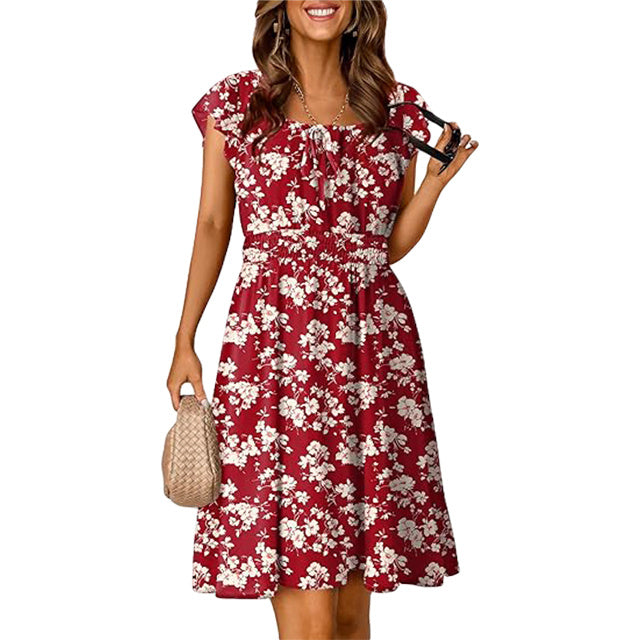 🔥2025 CRAZY DEAL🔥Summer Dresses for Women 2025 Boho Ruffle Sleeve Smocked Mini Dress