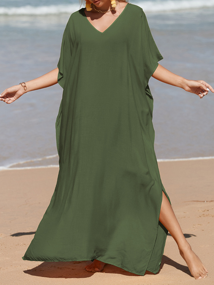 Solid Kaftan Loose Large Bohemian Maxigown