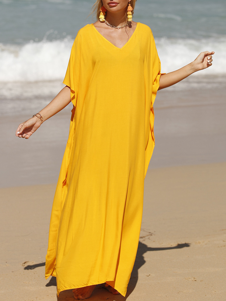 Solid Kaftan Loose Large Bohemian Maxigown