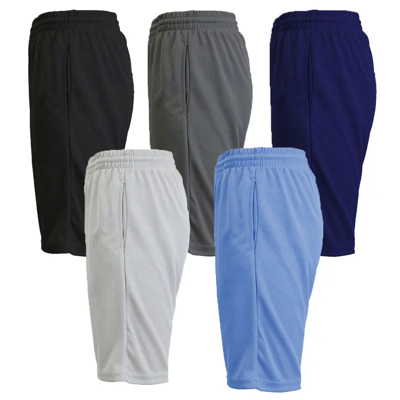 Men's 5-Pack Moisture-Wicking PerformanceActive Mesh Shorts Menswear