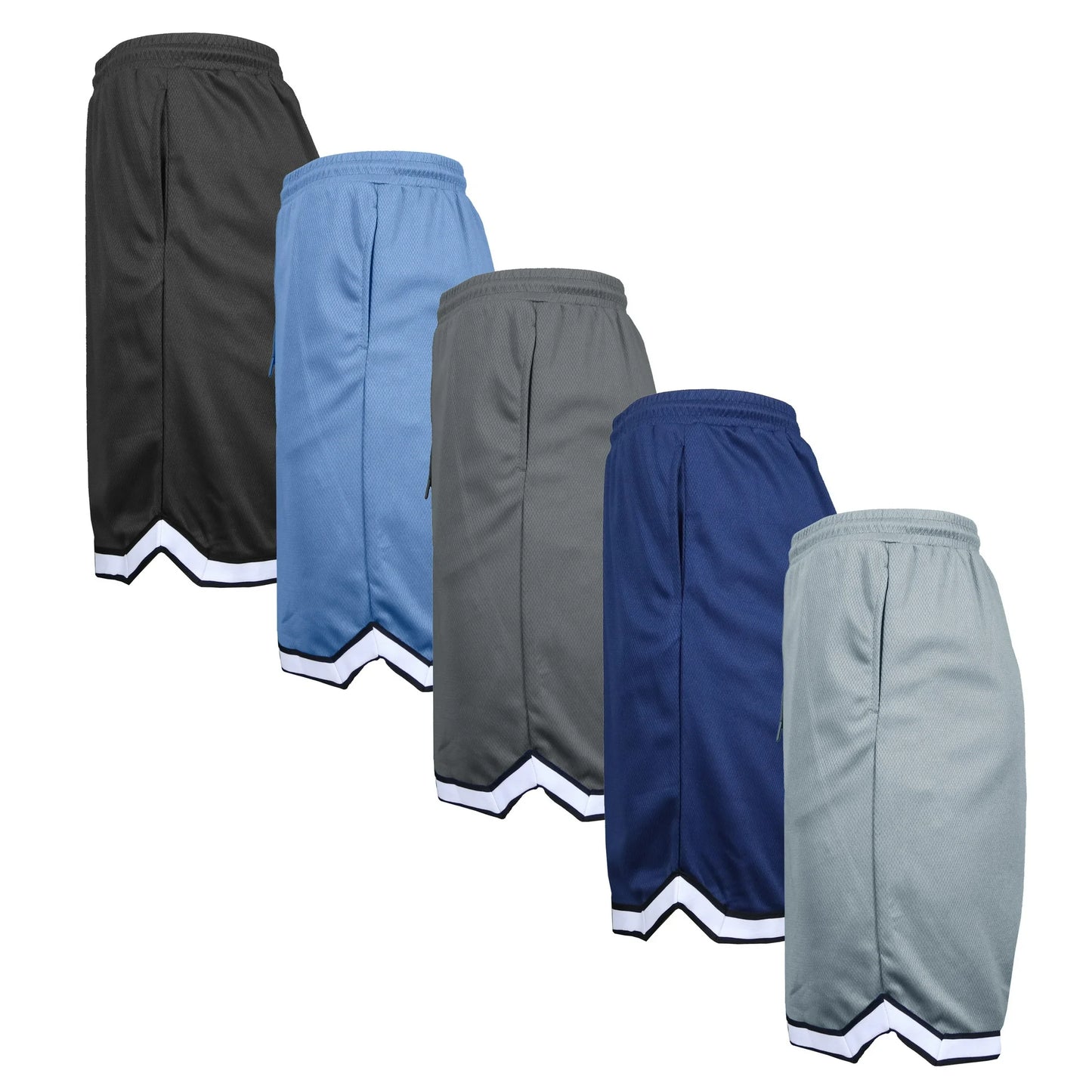 Men's 5-Pack Moisture-Wicking PerformanceActive Mesh Shorts Menswear