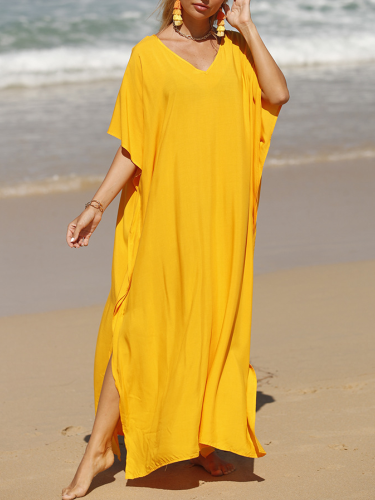 Solid Kaftan Loose Large Bohemian Maxigown