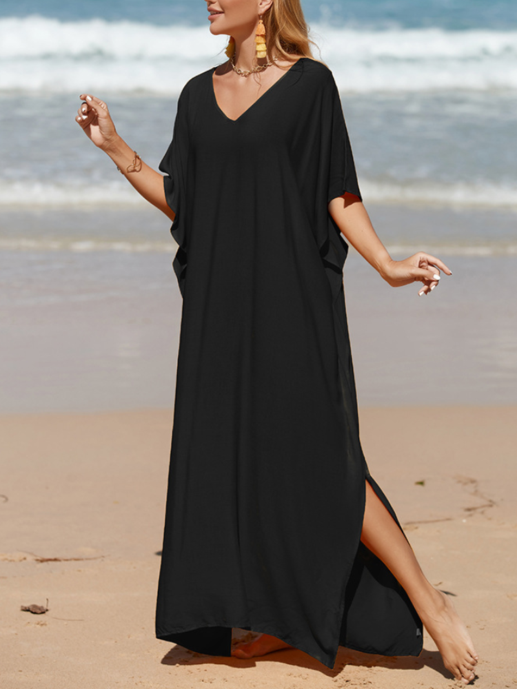 Solid Kaftan Loose Large Bohemian Maxigown