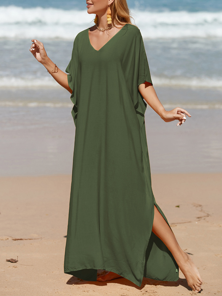 Solid Kaftan Loose Large Bohemian Maxigown