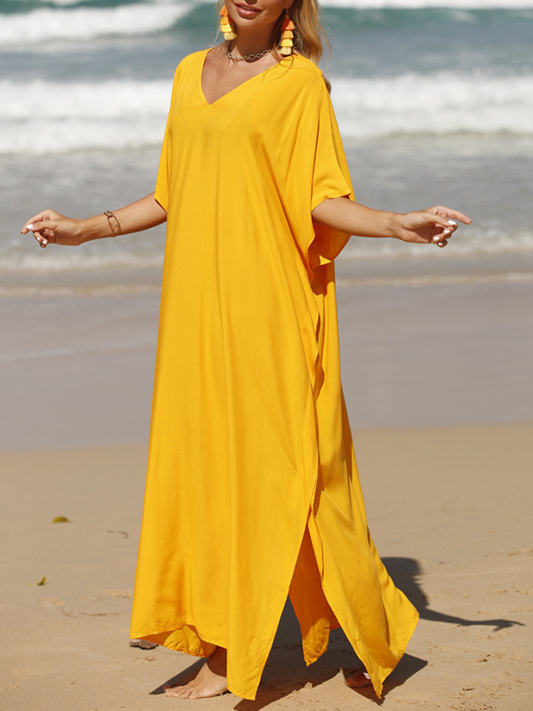 Solid Kaftan Loose Large Bohemian Maxigown
