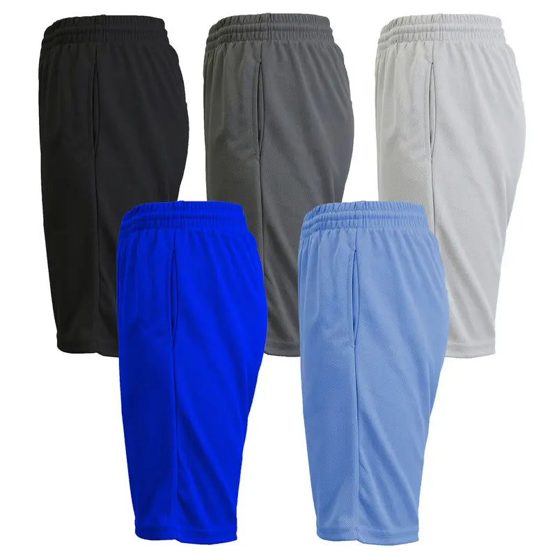 Men's 5-Pack Moisture-Wicking PerformanceActive Mesh Shorts Menswear