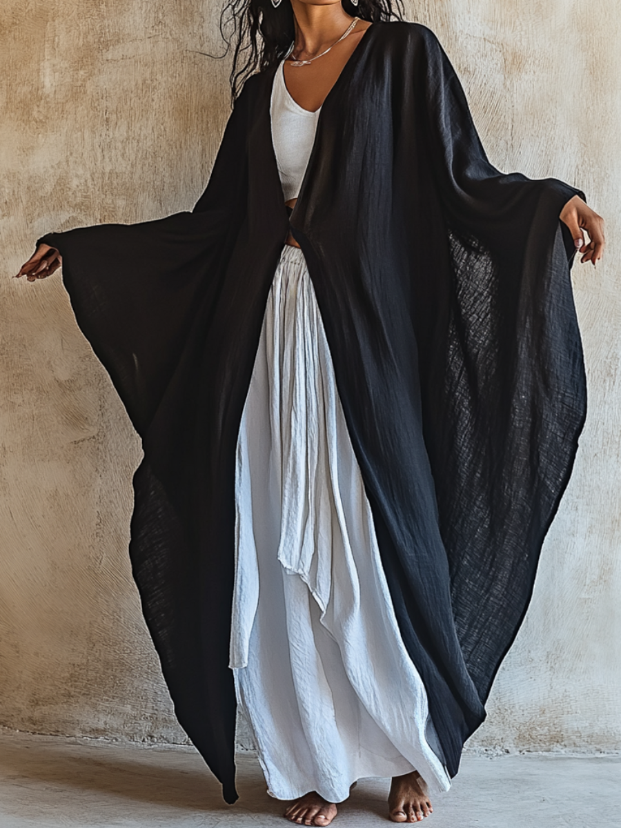Black Linen Robe